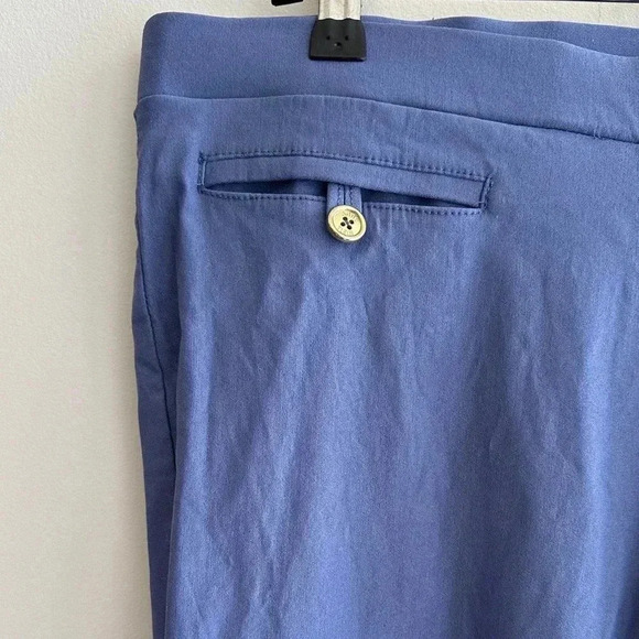 Anne Klein Blue Business Casual Stretch Ankle Pants with Gold Buttons, Size 10 - Picture 16 of 16